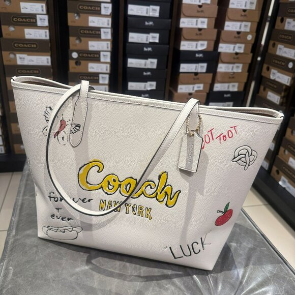 【COACH】シティ トートバッグ スケッチプリント CAK18 コーチ バッグ トートバッグ COACH シティ レザー スケッチ